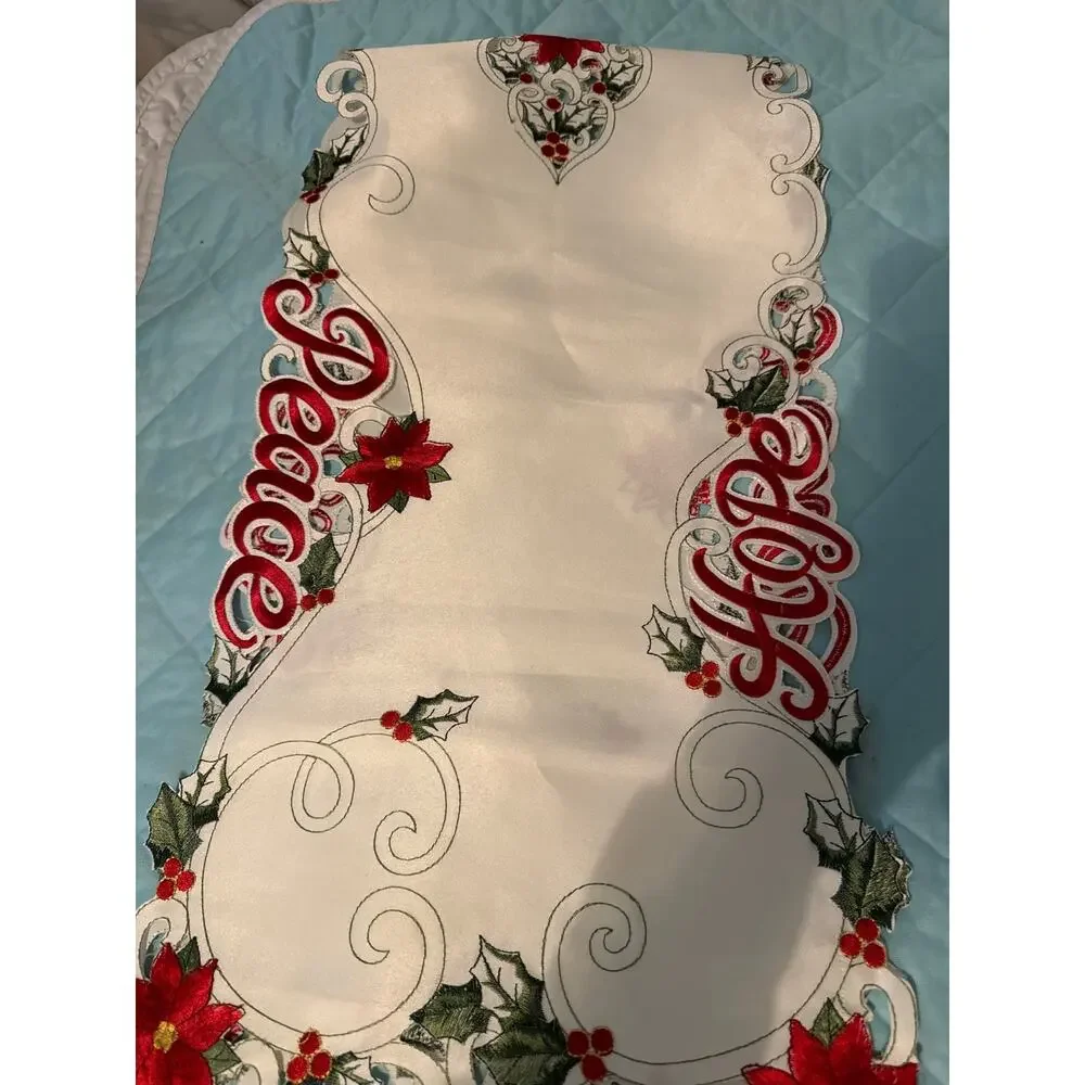 15 x 66  Joy Hope and Peace‎ Christmas table runner
